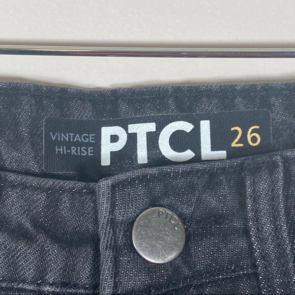 PTCL women’s Vintage hi-Rise Buttons fly distressed black denim jeans size 26 - Picture 4 of 7